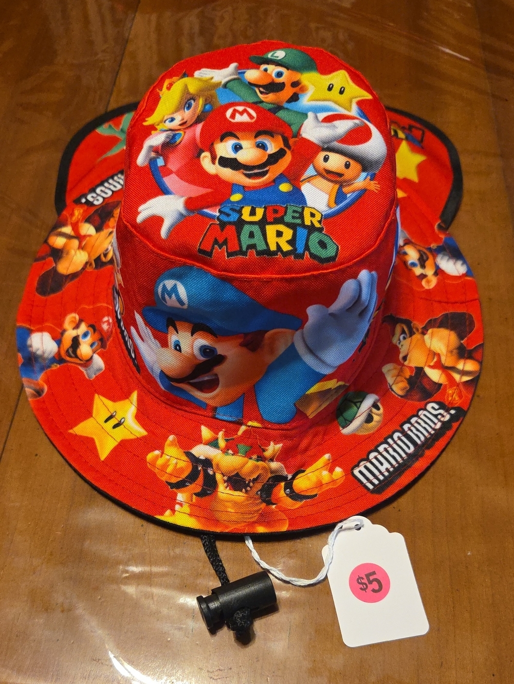 Nintendo Super Mario Red Kids Bucket Hat with Character Print